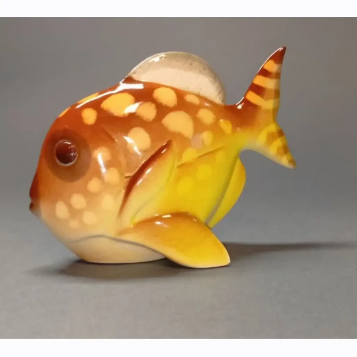 Porcelain Butterfly Fish Figurine by LFZ - Hand-Painted