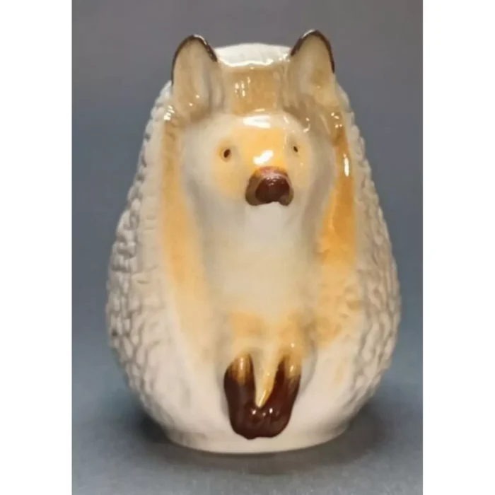 Hand-Painted Porcelain Hedgehog Figurine