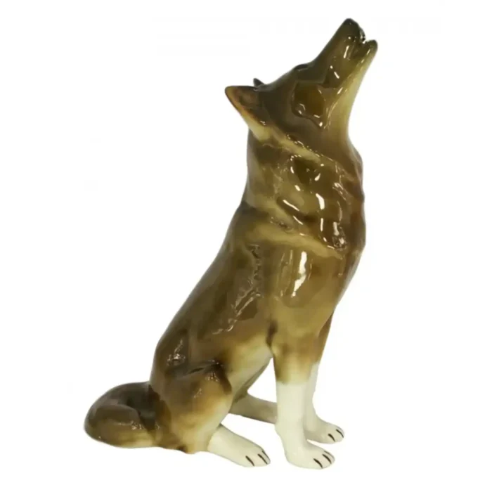 Sitting wolf sculpture (height 30 cm) Lomonosov